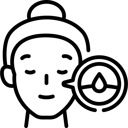 Illustration of a patient receiving skin treatment.